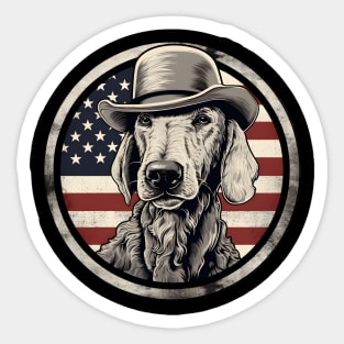 Patriotic Bedlington Terrier Sticker